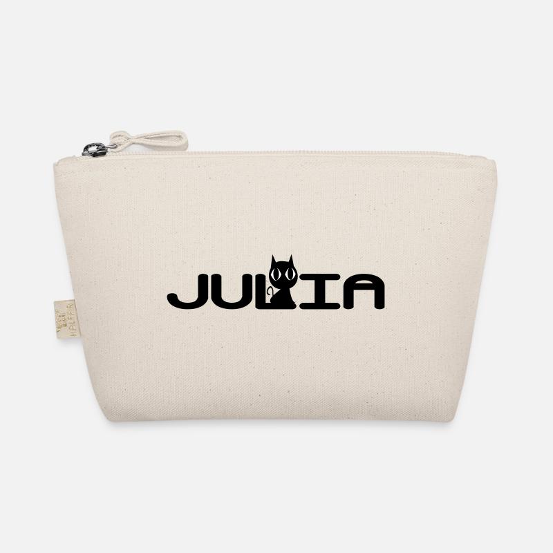Julia mit schwarzer Katze - Bio-Täschchen - Natur