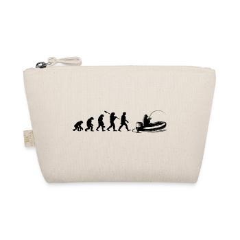 Evolution Fishing Boat | Fisherman Gift - Organic Pouch - nature - Front