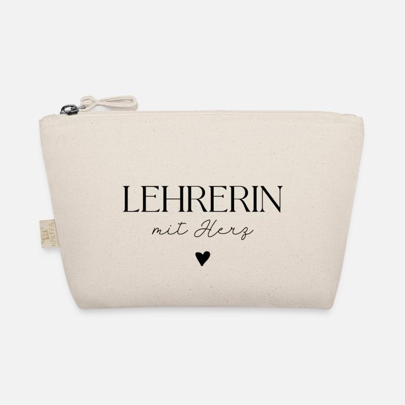 Lehrerin mit Herz - Bio-Täschchen - Natur