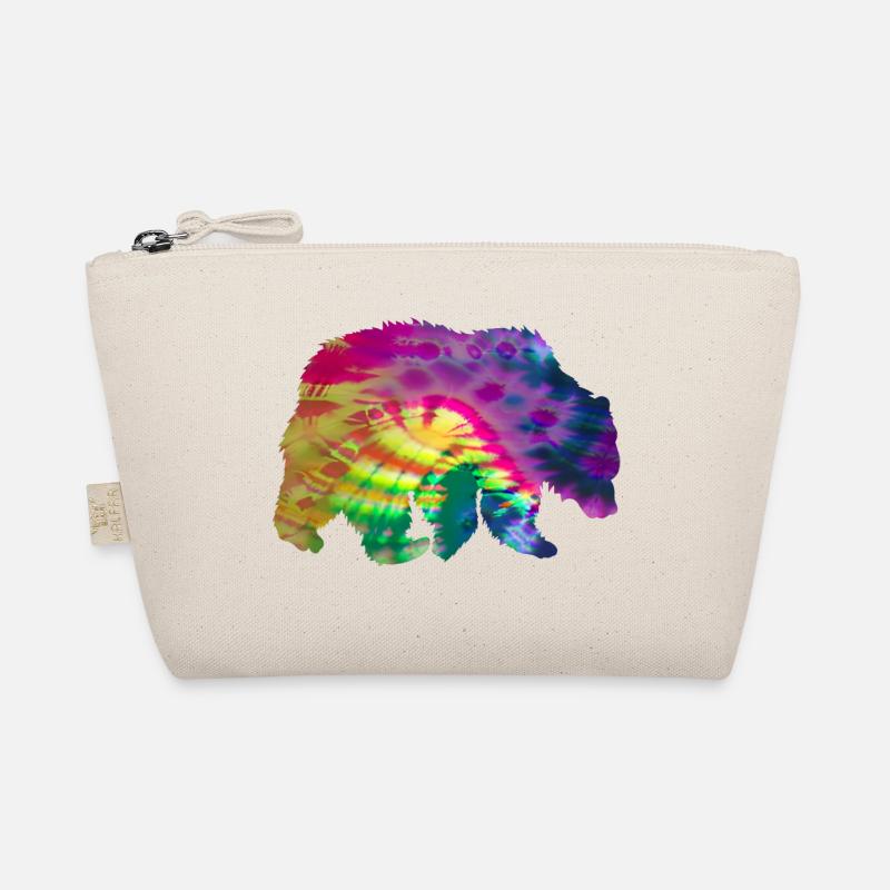 Bär Silhouette Tie Dye Batik Muster Bio-Täschchen