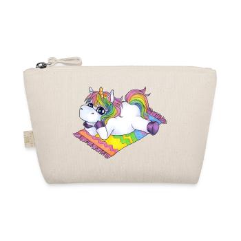 Urlaub Einhorn am Stand Sonnenbaden Regenboden - Bio-Täschchen - Natur - Vorne