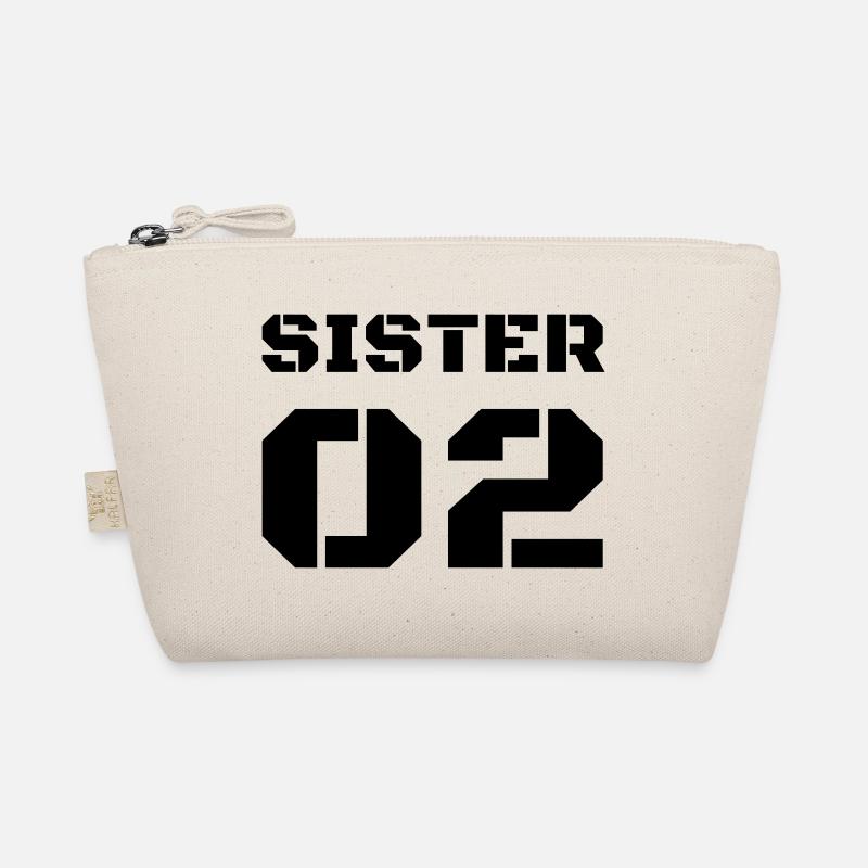 T-shirt design with lettering "Sister 02" Organic Pouch