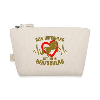 Herzschlag Pferd Hufschlag | Farben änderbar - Bio-Täschchen - Natur - Vorne