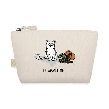 It wasn't me – Funny cat motif flower pot - Organic Pouch - nature - Front