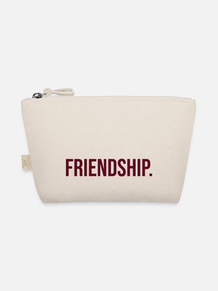 Freundschaft Wort Freund Minimalistisch Geschenk - Bio-Täschchen - Natur