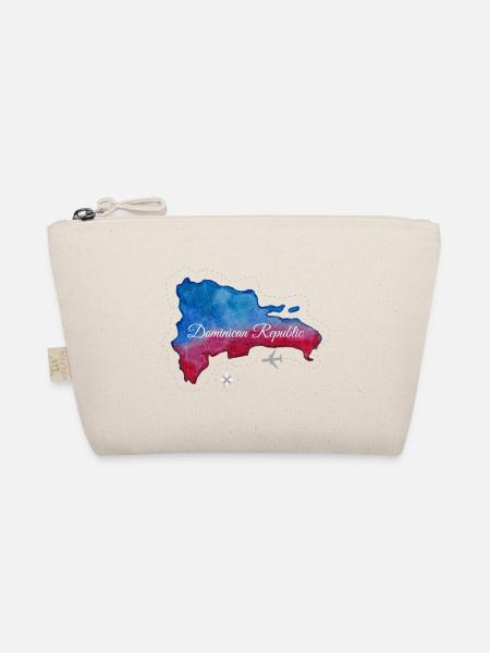 Map blue red Dominican Republic - Organic Pouch - nature - Front
