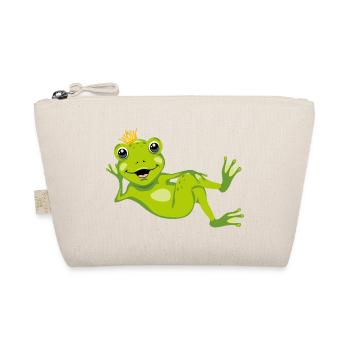 Smiling happy frog with a crown on his head - Organic Pouch - nature - Front