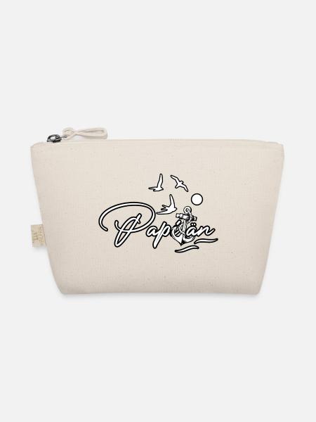Papitän Papa Kapitän Geschenk Happy - Bio-Täschchen - Natur