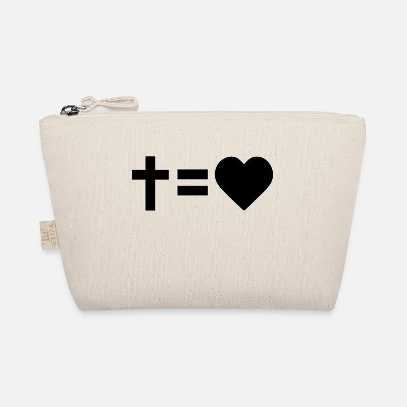 Kreuz ist gleich Liebe. - Bio-Täschchen - Natur