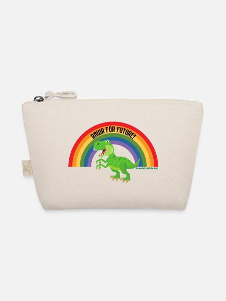RAWR FOR FUTURE - T-REX II - Regenbogen Dino - Bio-Täschchen - Natur - Vorne