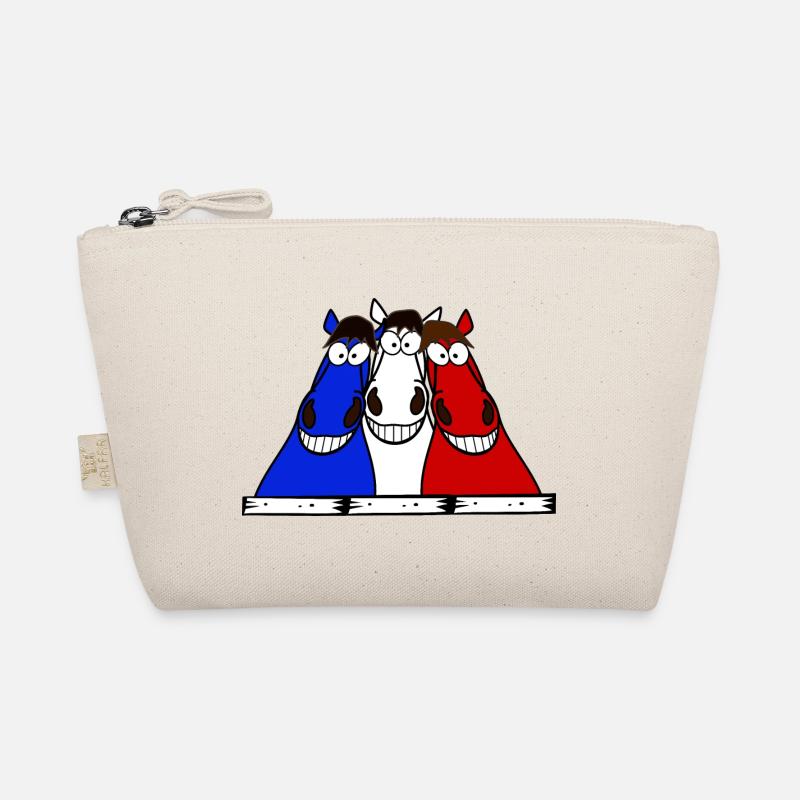 Blue White Red Horses Organic Pouch