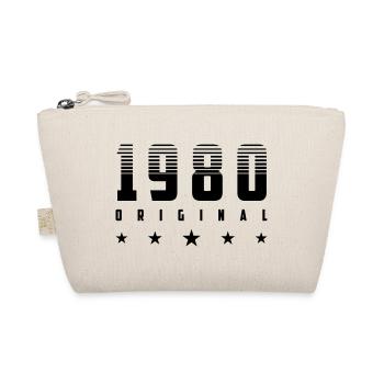 Original 1980 Geburtsjahr | Farbe änderbar - Bio-Täschchen - Natur - Vorne