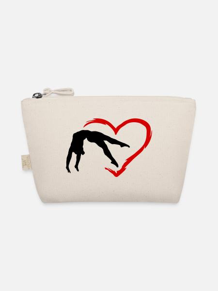 Gymnastics, Gymnast and Heart, Gymnastics - Organic Pouch - nature - Front