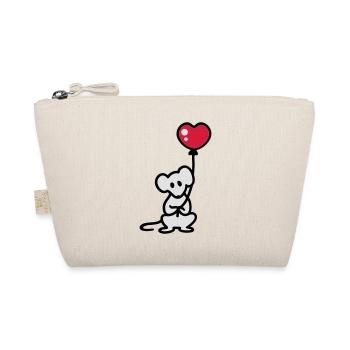Maus + Ballon - Bio-Täschchen - Natur - Vorne