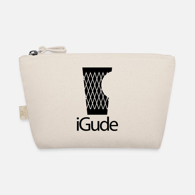 iGude - Geripptes schwarz Bio-Täschchen