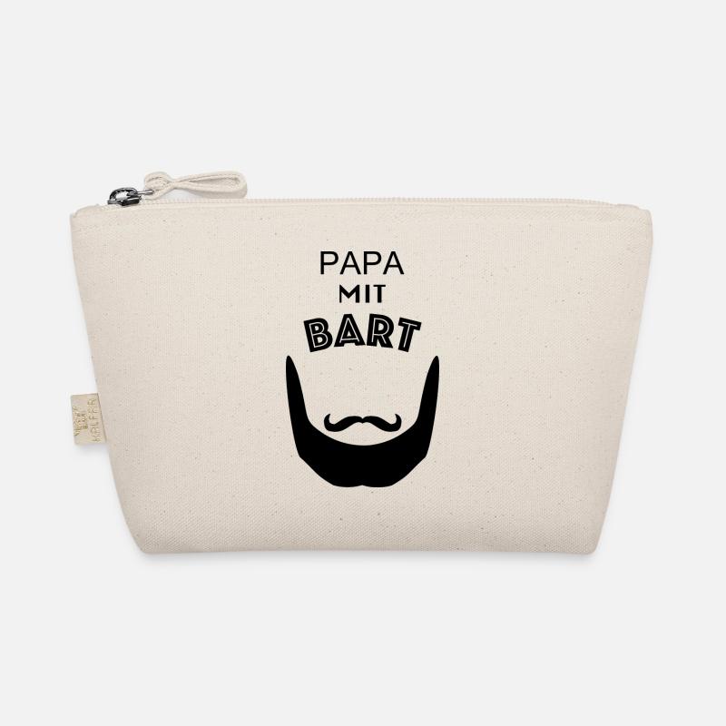 Papa mit Bart - Schwarz Bio-Täschchen