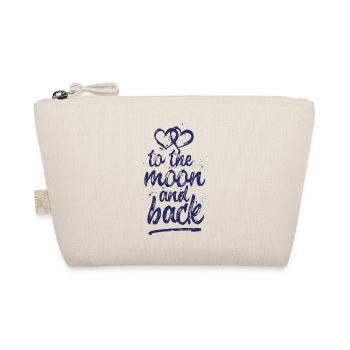 Love you "To the moon and back" - jeansblue - Organic Pouch - nature - Front