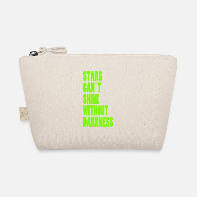 STARS CAN´T SHINE WITHOUT DARKNESS - NEONGRÜN Bio-Täschchen