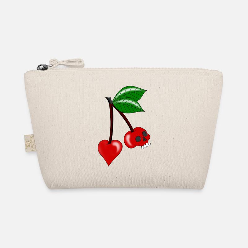 cherry heart skull Organic Pouch