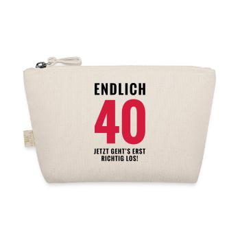 Endlich 40 - Geburtstag - Bio-Täschchen - Natur - Vorne