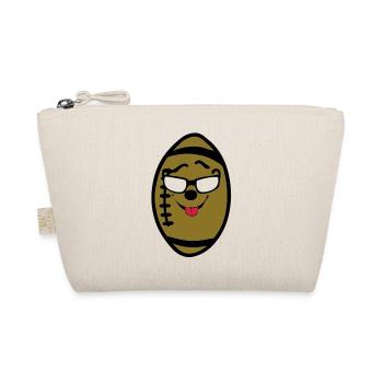 Amerikanischen Rugby Ball smiley1 - Bio-Täschchen - Natur - Vorne