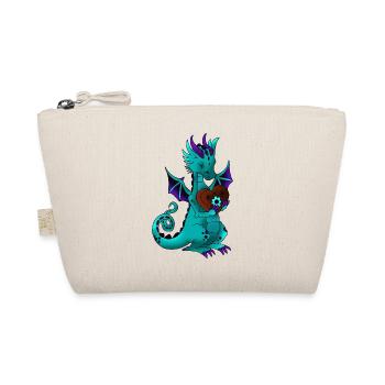 Dragon with gingerbread heart in Love with Dragons - Organic Pouch - nature - Front