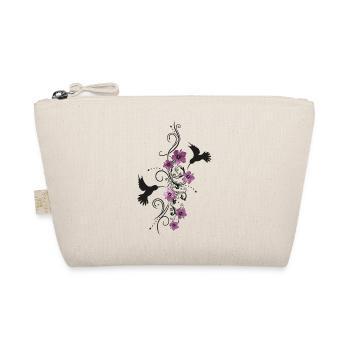 Hummingbird with hibiscus and tendril, watercolor style - Organic Pouch - nature - Front