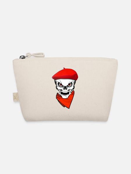 Basque skull festayre 1 - Organic Pouch - nature - Front