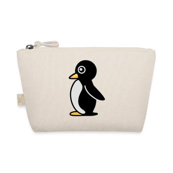 Minimalistischer Pinguin - Bio-Täschchen - Natur - Vorne