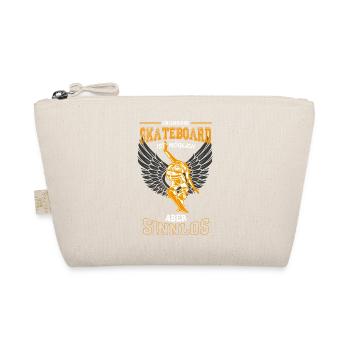 Skater Skateboard orange Leben sinnlos Geschenk - Bio-Täschchen - Natur - Vorne