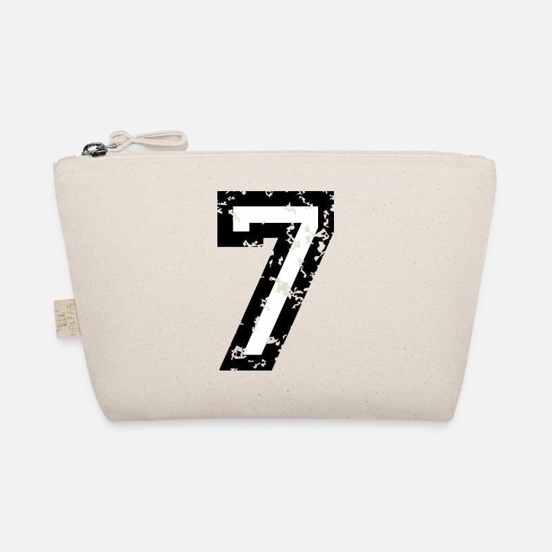 Zahl 7 - Nummer 7 (Vintage Weiß) Nr. 7 Bio-Täschchen