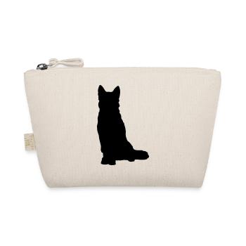 black dog silhouette / black dog silhouette - Organic Pouch - nature - Front