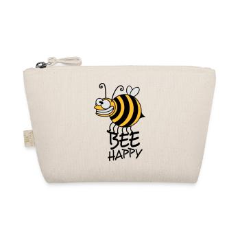 Dicke Verrückte Biene Bee Happy - Bio-Täschchen - Natur - Vorne