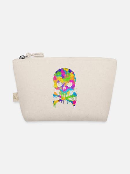 Trendy & Cool Abstract Graffiti Skull - Organic Pouch - nature - Front