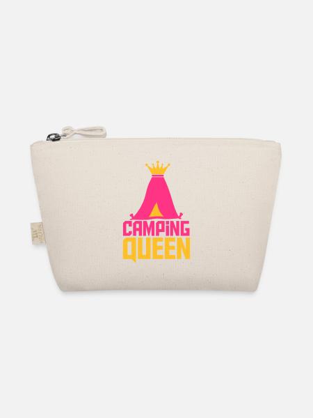 Camping Queen Königin Zelt Logo - Bio-Täschchen - Natur - Vorne