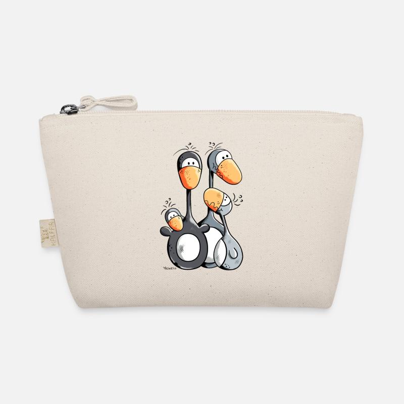 Pinguin Familie - Bio-Täschchen - Natur