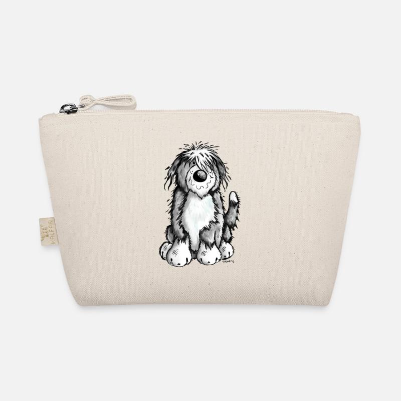 Cute Bearded Collie - Organic Pouch - nature