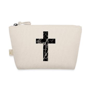 Crosses scratches old text jesus christ cool logo - Organic Pouch - nature - Front