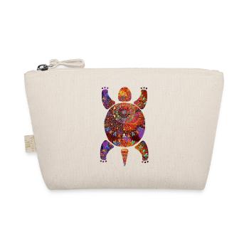 extravagant boho turtle mosaic colorful glitter - Organic Pouch - nature - Front