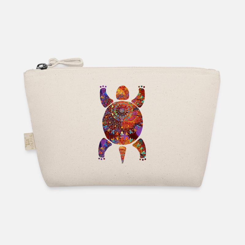 extravagant boho turtle mosaic colorful glitter Organic Pouch