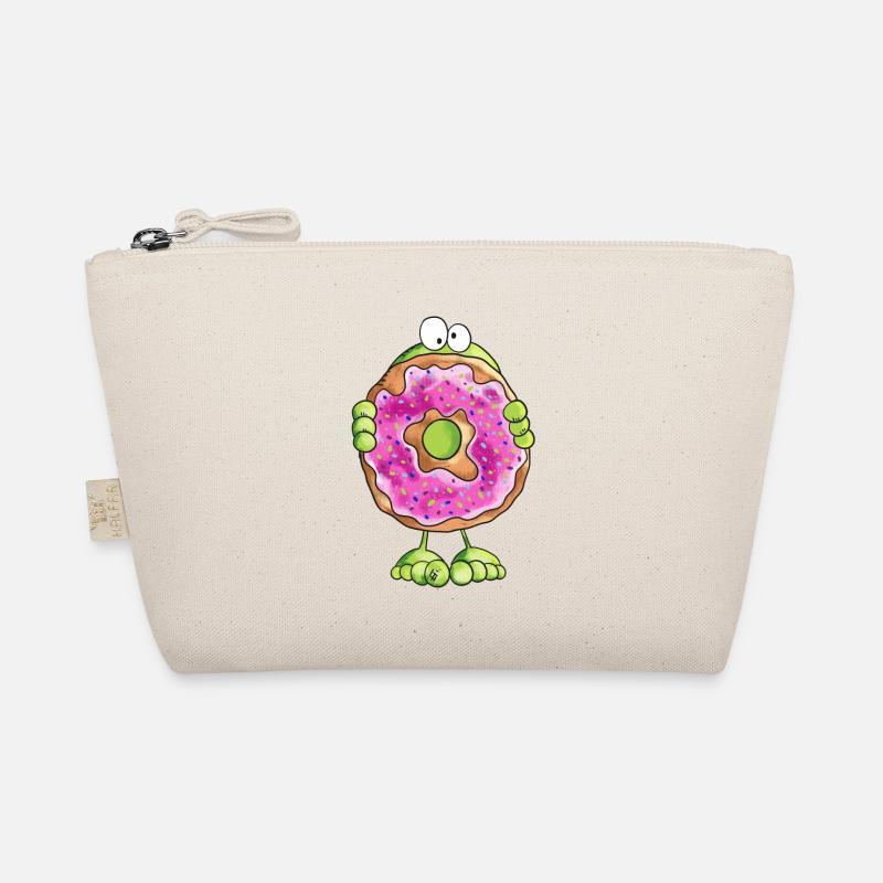 Frosch versteckt sich hinter Donut - Cookie Bio-Täschchen