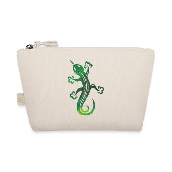 Green lizard, tribal and tattoo style. - Organic Pouch - nature - Front
