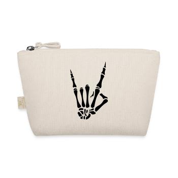 skull hand party symbol rock - Bio-Täschchen - Natur - Vorne
