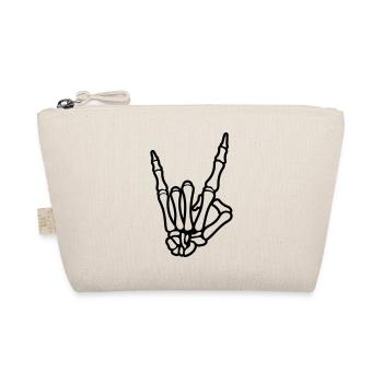 skull hand party symbol rock - Bio-Täschchen - Natur - Vorne