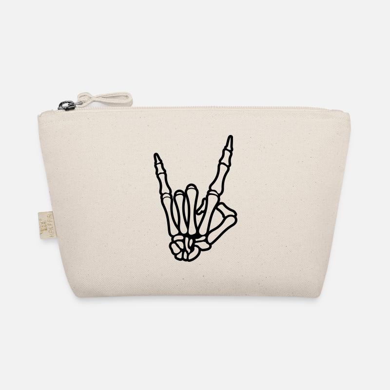 skull hand party symbol rock - Bio-Täschchen - Natur