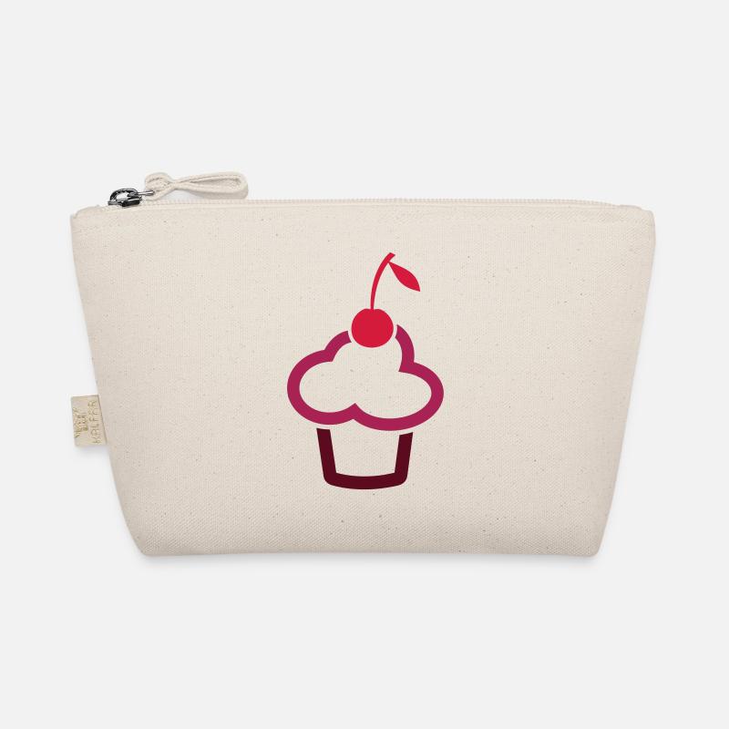Muffin Cupcake mit Kirsche - Bio-Täschchen - Natur