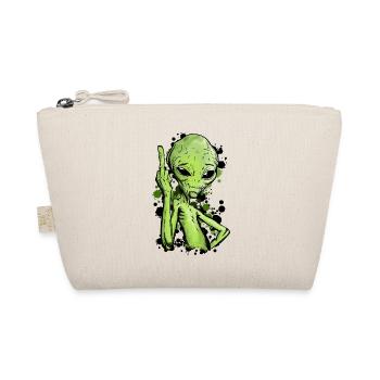 Alien with middle finger illustration - Organic Pouch - nature - Front