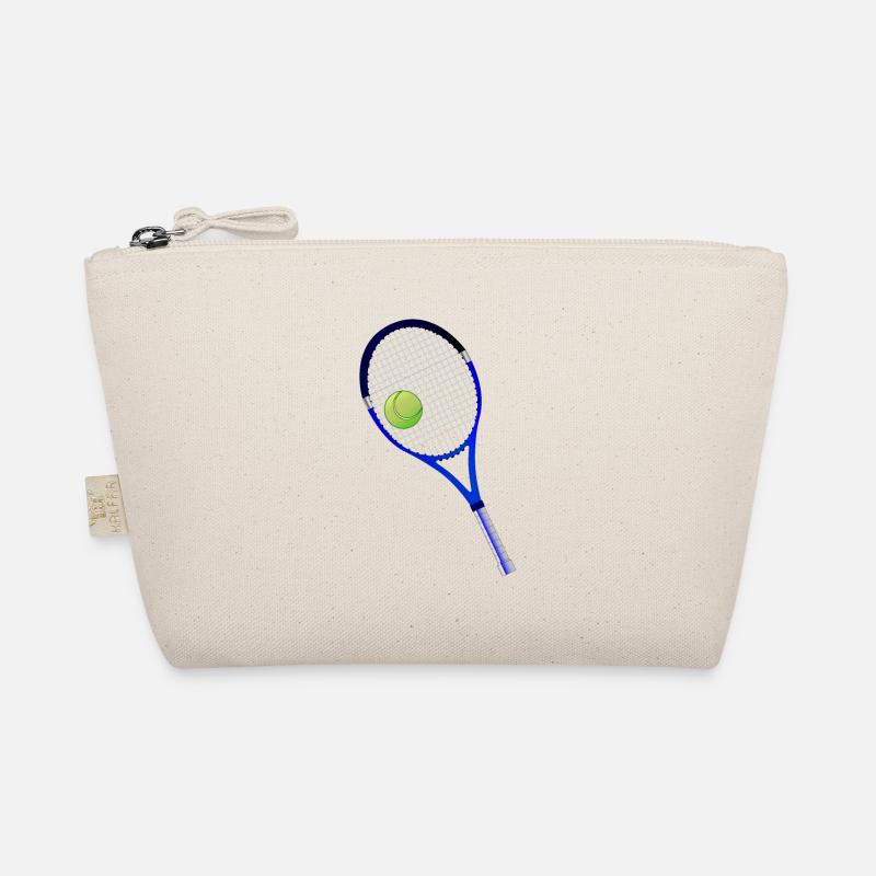 Tennisschläger und Ball - Bio-Täschchen - Natur