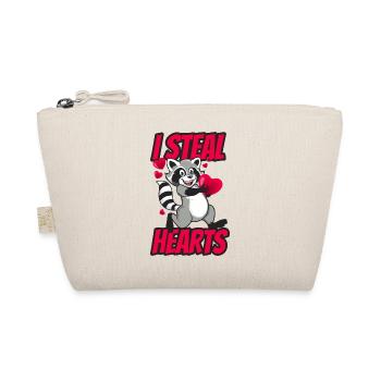I Steal Hearts - raton laveur aime la Saint-Valentin - Trousse biologique - nature - Devant