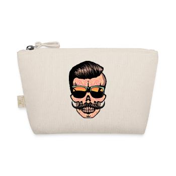 mexikanischen hipster Totenkopf Schnauzbart - Bio-Täschchen - Natur - Vorne